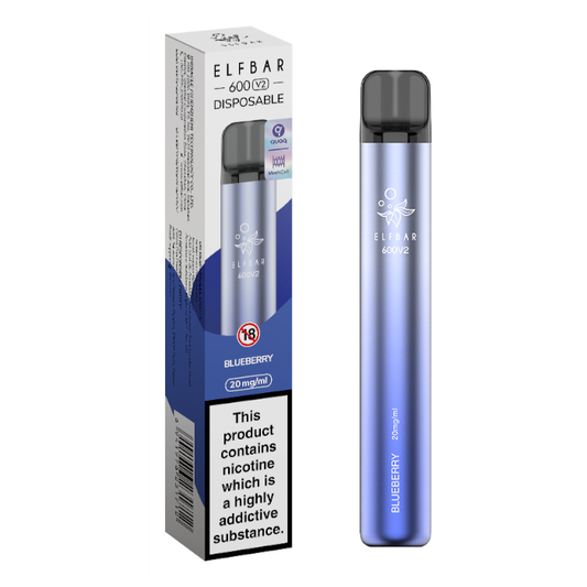 Blueberry Elf Bar 600 V2 Disposable Vape - Shop Vapour