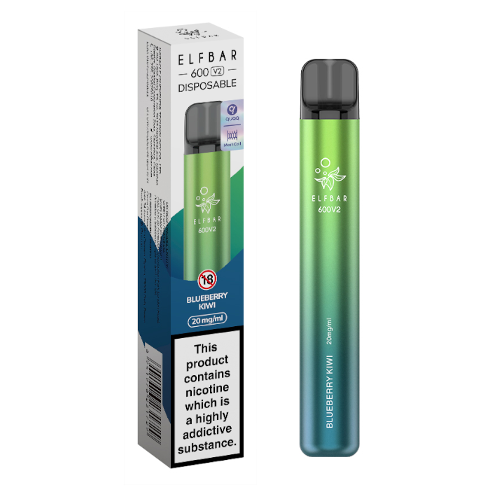 Blueberry Kiwi Elf Bar 600 V2 Disposable Vape - Shop Vapour