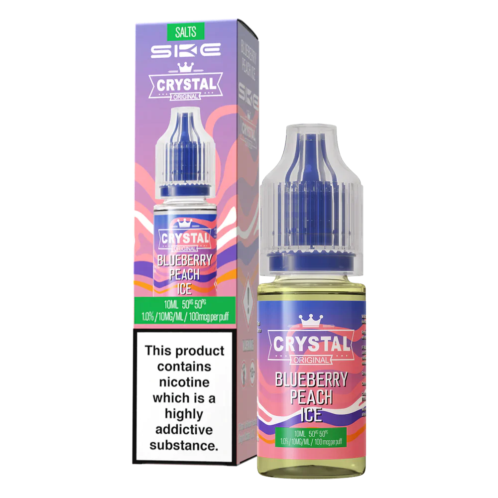 Blueberry Peach Ice Nic Salt E-Liquid by SKE Crystal Original - Shop Vapour