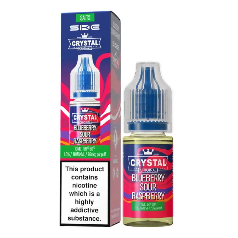 Blueberry Sour Raspberry Nic Salt E-Liquid by SKE Crystal Original - Shop Vapour