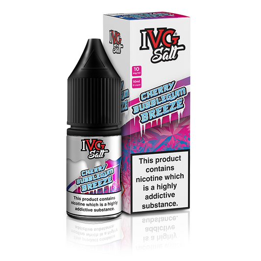 Cherry Bubblegum Breeze 10ml Nic Salt E-Liquid by IVG - Shop Vapour