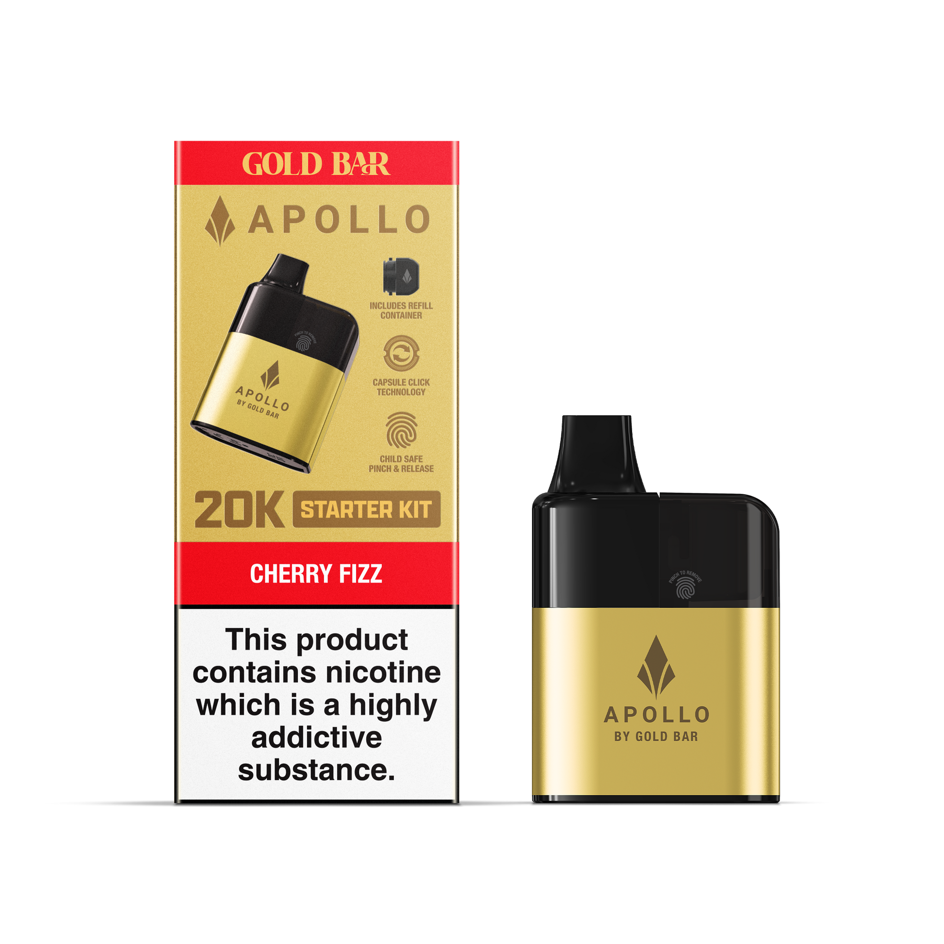 Gold Bar Apollo 20K Disposable Vape Cherry Fizz