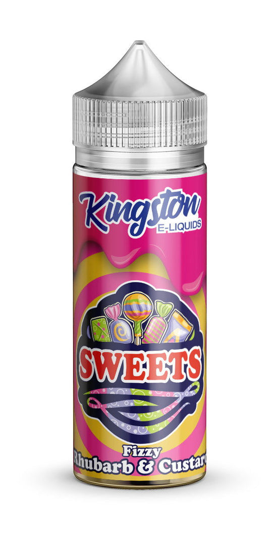 Fizzy Rhubarb & Custard 100ml Shortfill E-Liquid by Kingston Sweets - Shop Vapour
