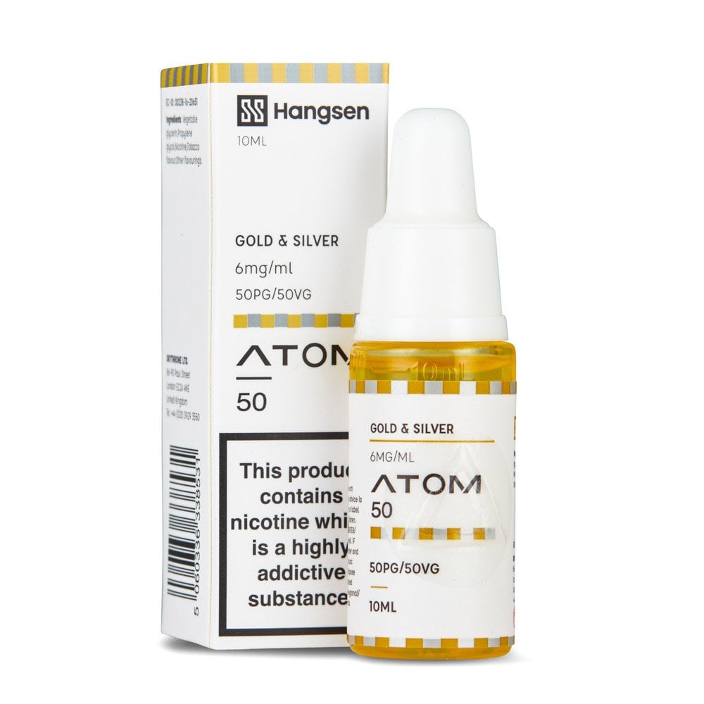 Gold & Silver Nic Salt E-Liquid by Hangsen Atom 50/50 - Shop Vapour