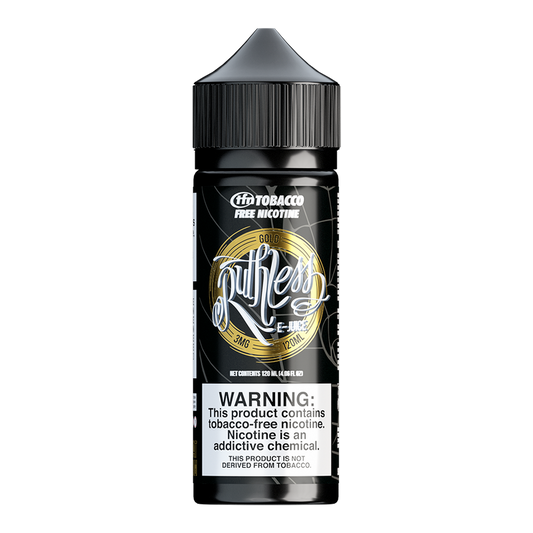 Gold Vape Juice 100ml Shortfill E-Liquid by Ruthless - Shop Vapour