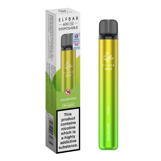 Golden Kiwi Elf Bar 600 V2 Disposable Vape - Shop Vapour