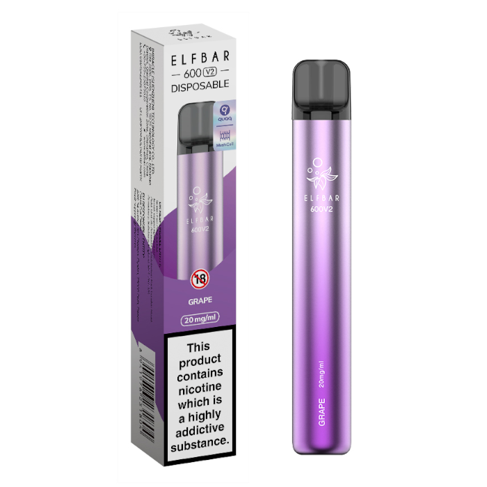 Grape Elf Bar 600 V2 Disposable Vape - Shop Vapour