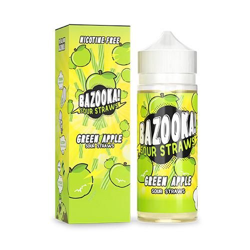 Green Apple 100ml Shortfill E-Liquid by Bazooka Sour Straws - Shop Vapour