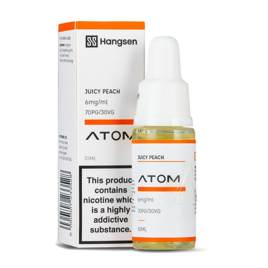 Juicy Peach Nic Salt E-Liquid by Hangsen Atom - Shop Vapour