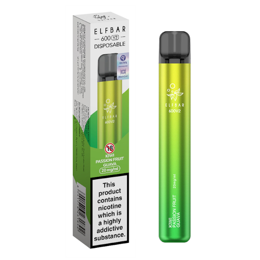 Kiwi Passionfruit Guava Elf Bar 600 V2 Disposable Vape - Shop Vapour