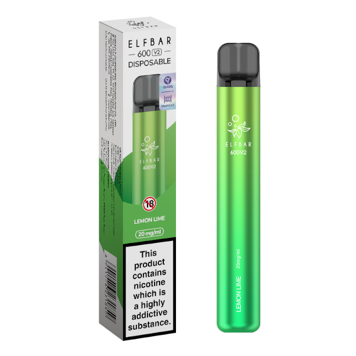 Lemon Lime Elf Bar 600 V2 Disposable Vape - Shop Vapour