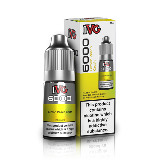 Lemon Peach Crush Nic Salt E-Liquid by IVG 6000 - Shop Vapour
