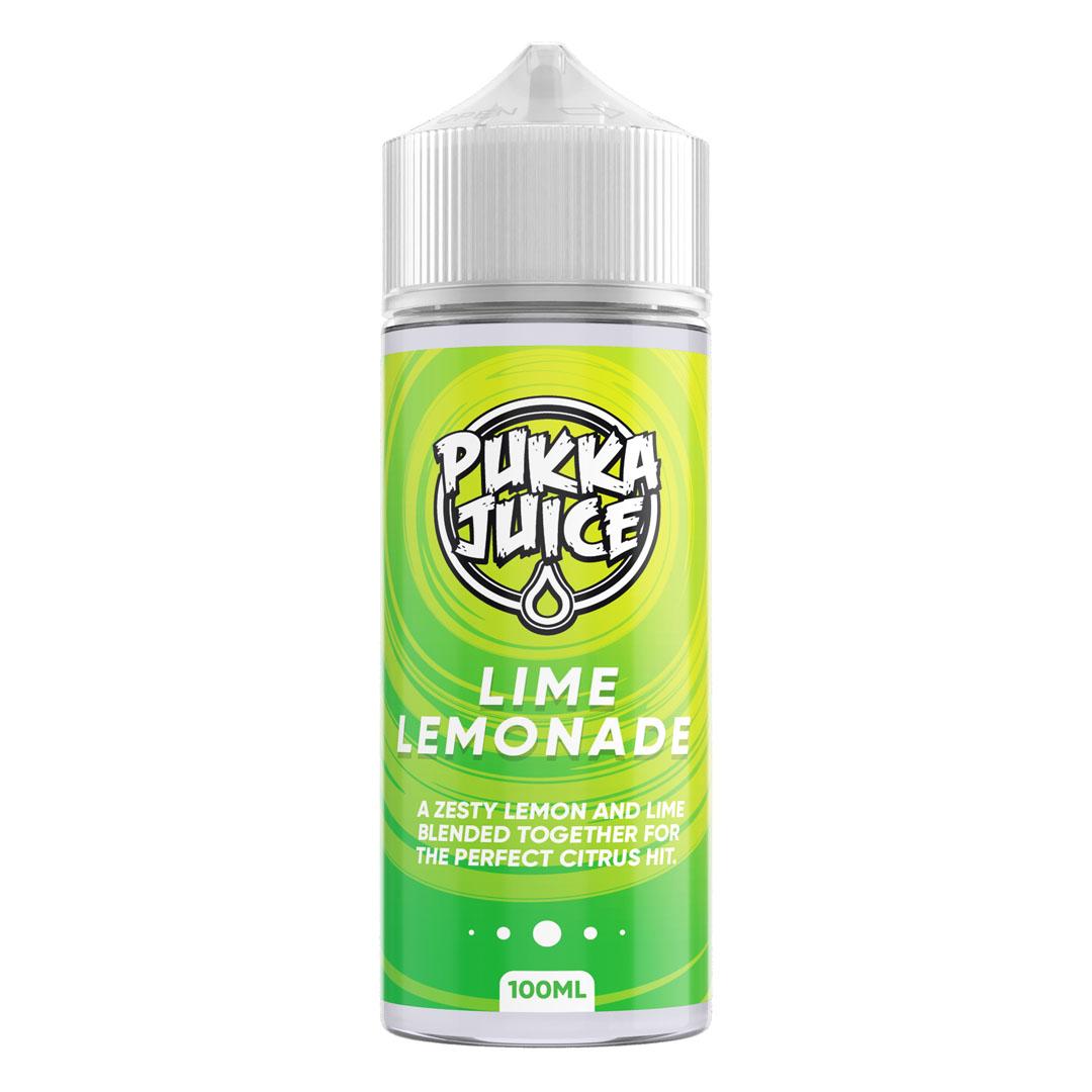 Lime Lemonade 100ml Shortfill E-Liquid by Pukka Juice - Shop Vapour