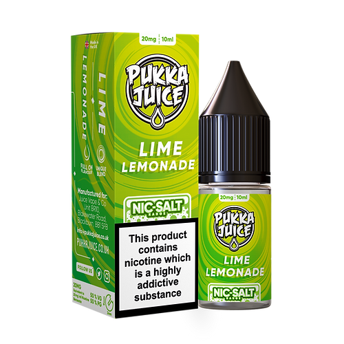 Lime Lemonade Nic Salt E-Liquid by Pukka Juice - Shop Vapour
