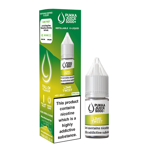 Lime Twist Nic Salt E-Liquid by Pukka Juice 5000+ - Shop Vapour