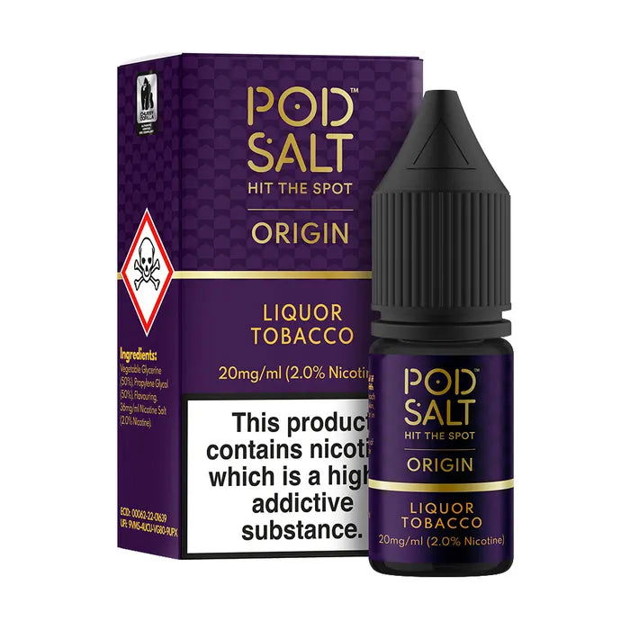 Liquor Tobacco Nic Salt E-Liquid by Pod Salt Origin - Shop Vapour