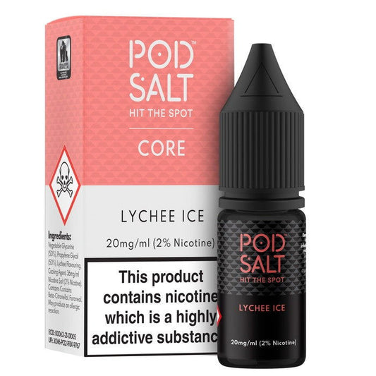 Lychee Ice Nic Salt E-Liquid by Pod Salt Core - Shop Vapour