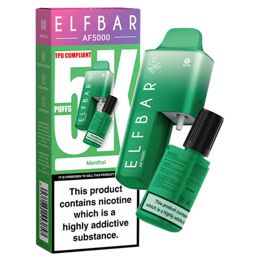 Menthol Elf Bar AF5000 Disposable Vape - Shop Vapour