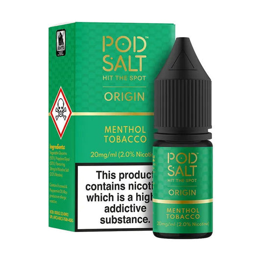 Menthol Tobacco Nic Salt E-Liquid by Pod Salt Origin - Shop Vapour
