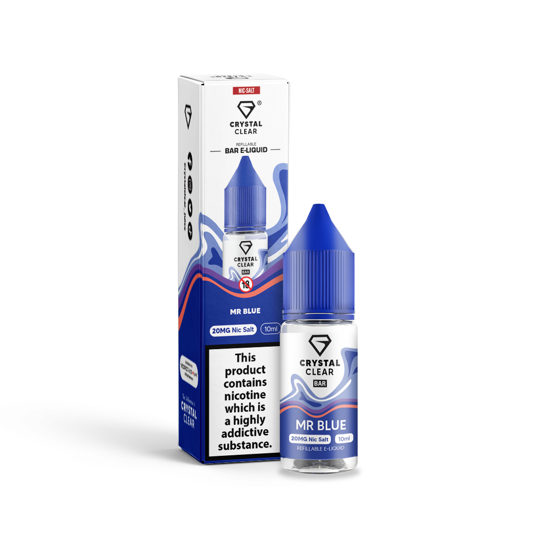 Mr Blue Bar Salts Nic Salt by Crystal Clear - Shop Vapour