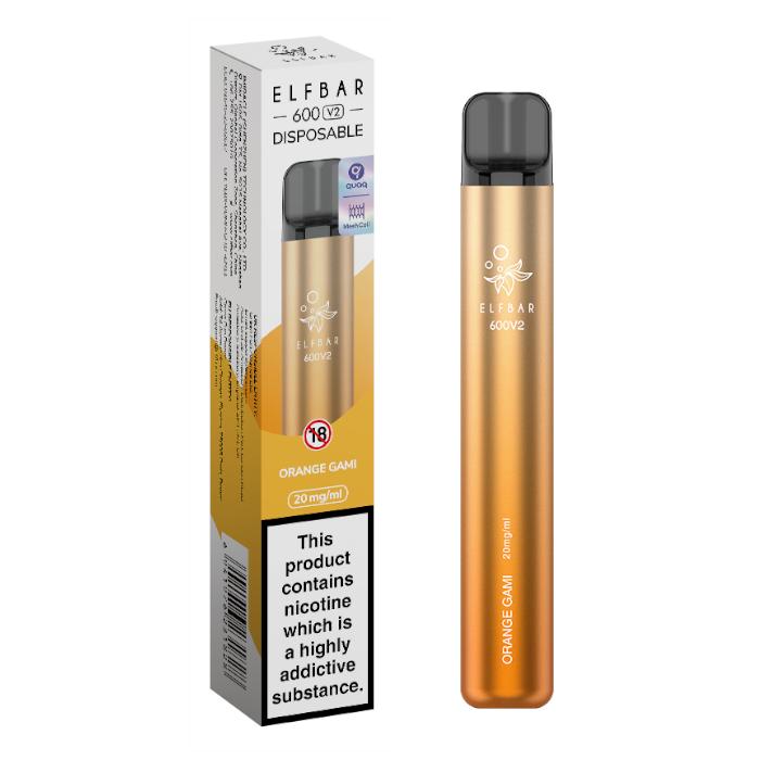 Orange Gami Elf Bar 600 V2 Disposable Vape - Shop Vapour