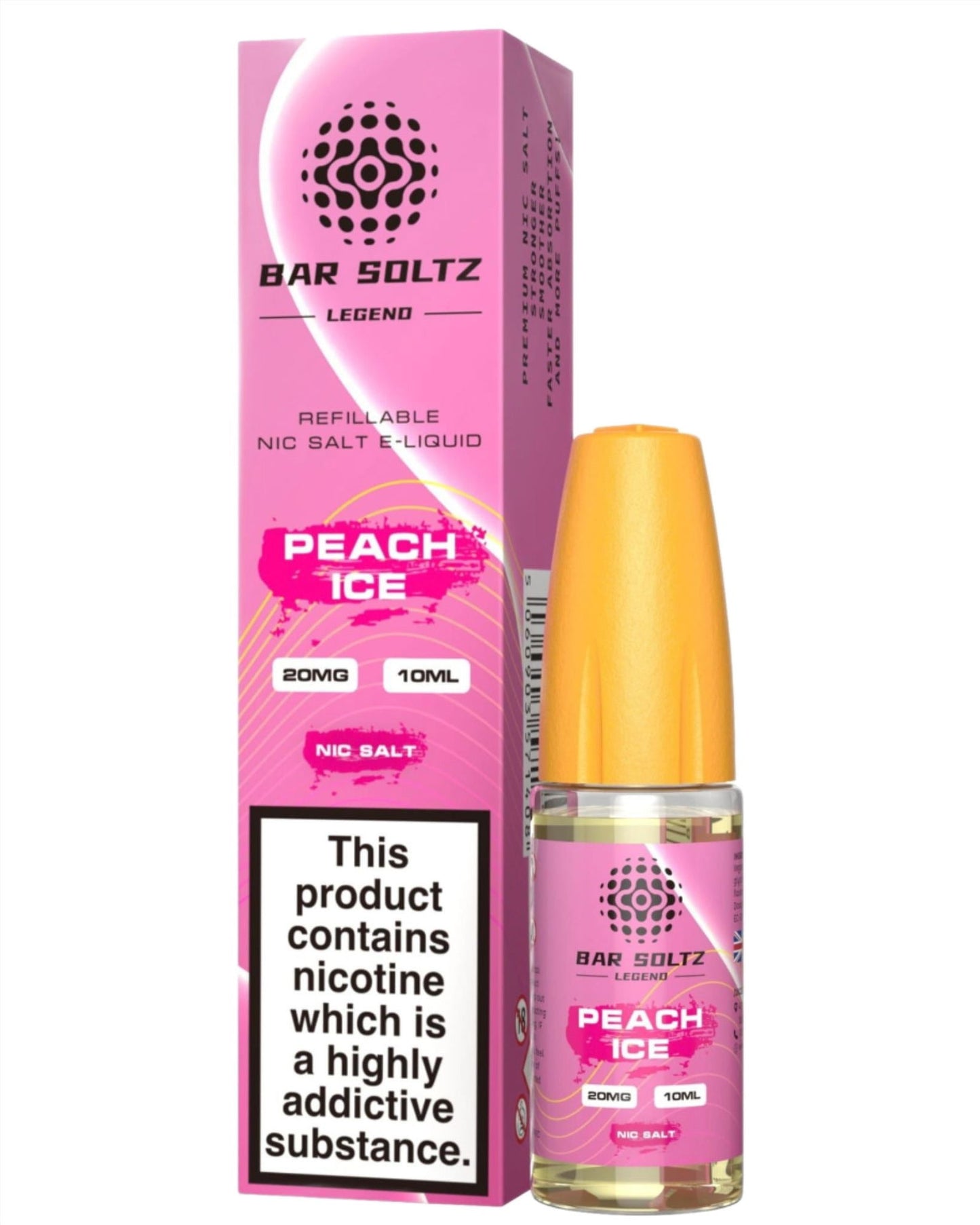 Peach Ice Nic Salt E-Liquid by Bar Soltz Legend - Shop Vapour