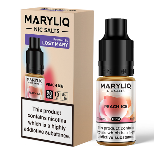 Peach Ice Nic Salt E-Liquid by Lost Mary Maryliq - Shop Vapour