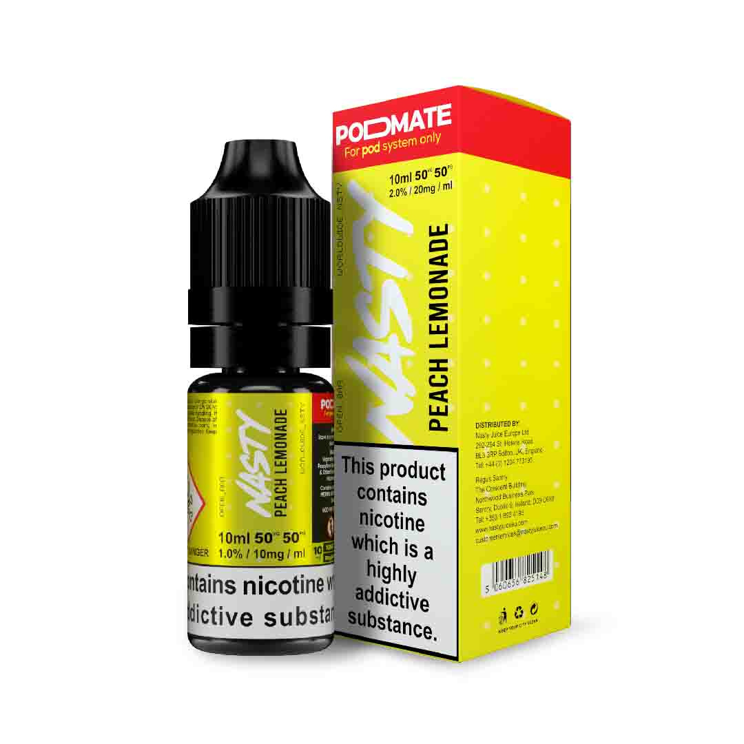 Peach lemonade 10ml Nic Salt E-Liquid by Nasty Salt - Shop Vapour