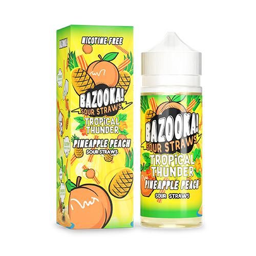 Pineapple Peach 100ml Shortfill E-Liquid by Bazooka Sour Straws - Shop Vapour