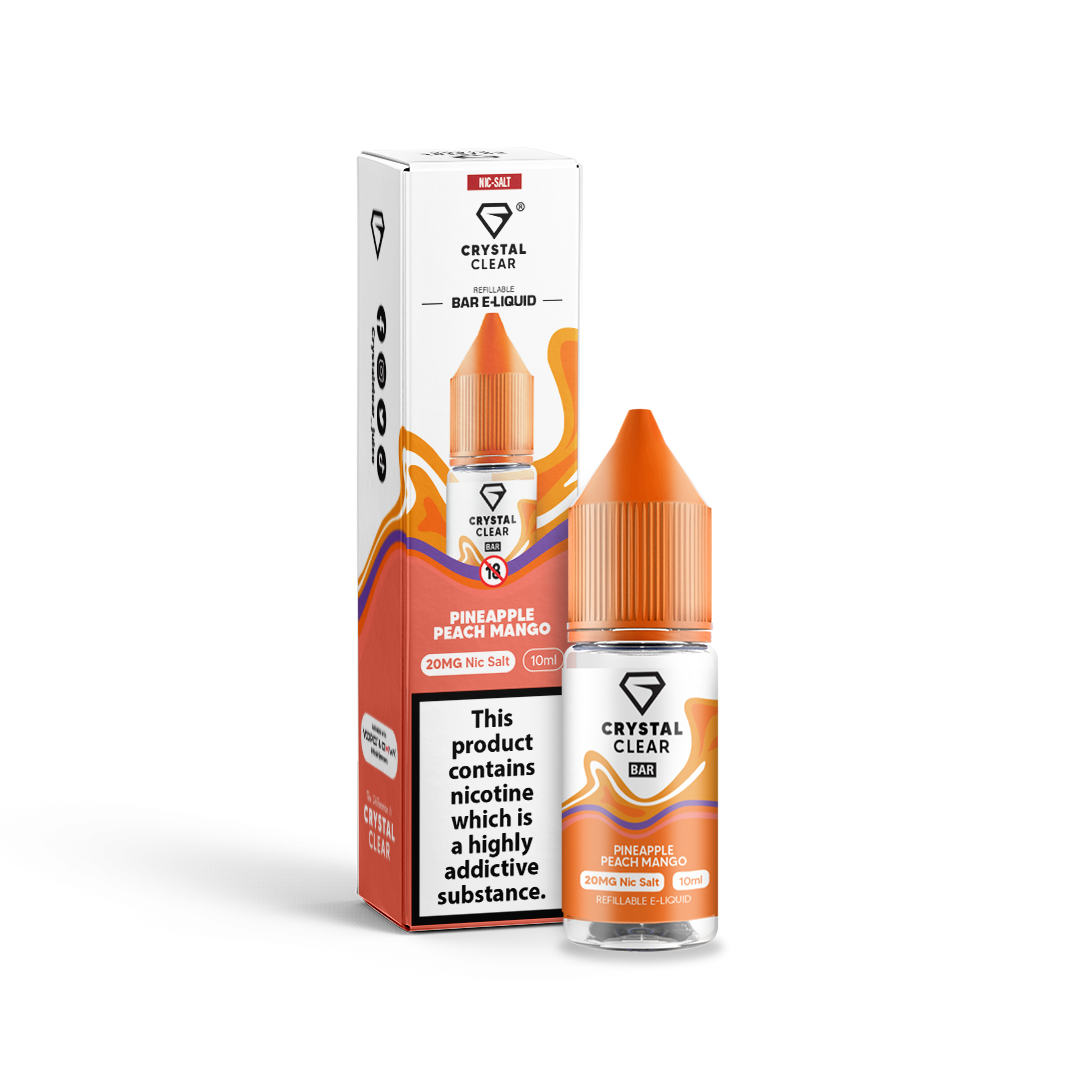 Pineapple Peach Mango Nic Salt E-Liquid by Crystal Clear Bar Salts - Shop Vapour