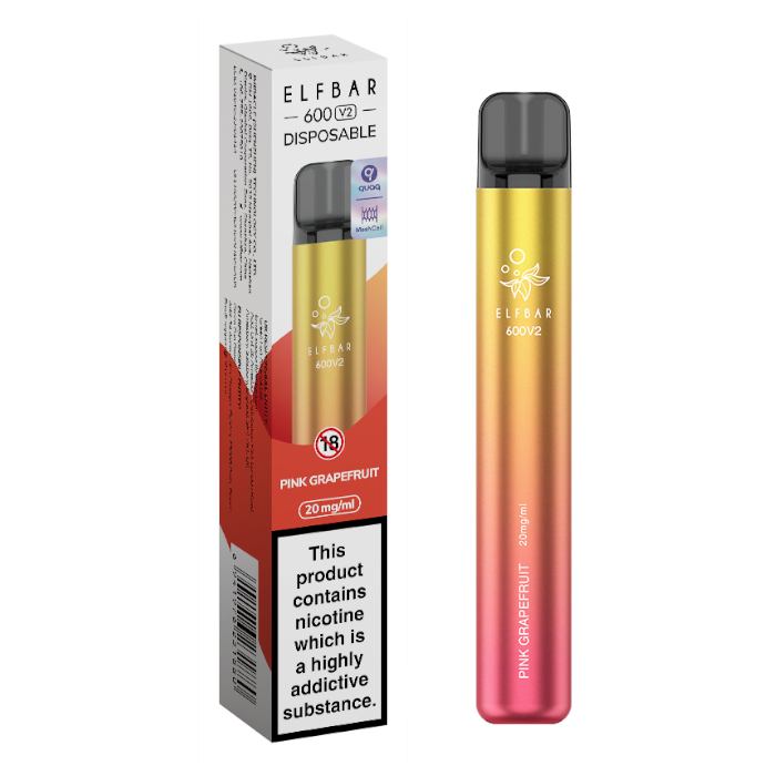 Pink Grapefruit Elf Bar 600 V2 Disposable Vape - Shop Vapour