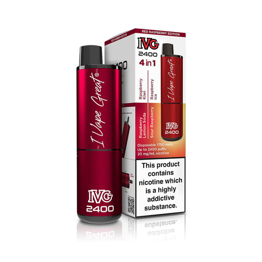 Red Raspberry Edition IVG 2400 Disposable Vape - Shop Vapour