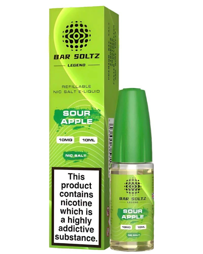 Sour Apple Nic Salt E-Liquid by Bar Soltz Legend - Shop Vapour