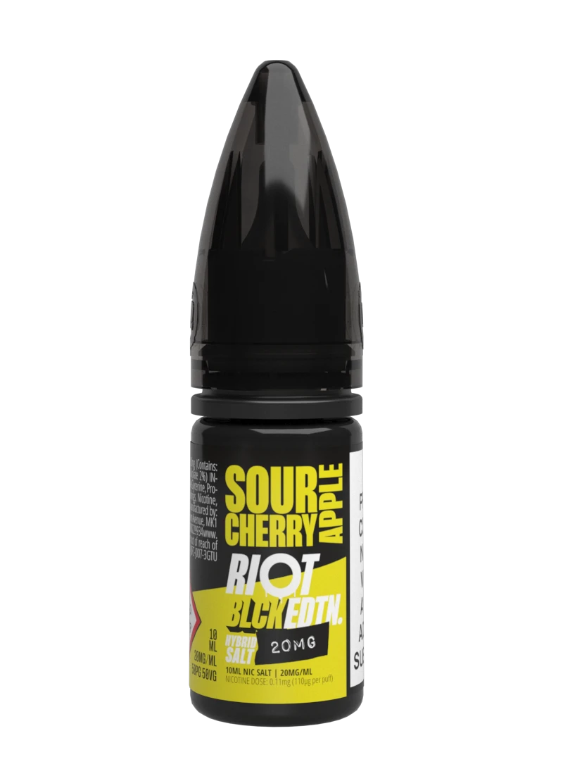 Sour Cherry & Apple Nic Salt E-Liquid by Riot Black Edition - Shop Vapour