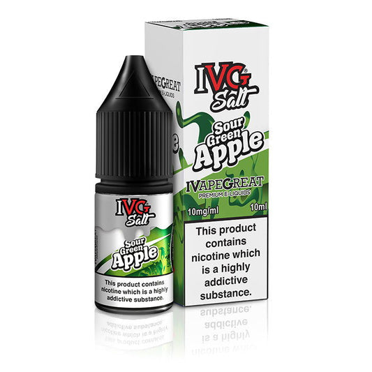 Sour Green Apple Nic Salt E-Liquid by IVG Salts - Shop Vapour