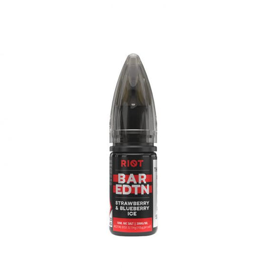 Strawberry Blueberry Ice Nic Salt E-Liquid by Riot Bar Edition - Shop Vapour