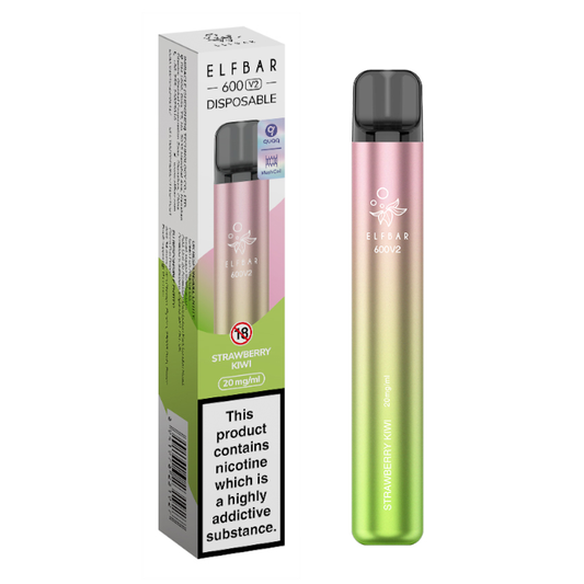Strawberry Kiwi Elf Bar 600 V2 Disposable Vape - Shop Vapour