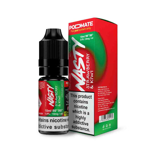 Strawberry Kiwi Nicotine Salt 10ml E-Liquid by Nasty Salt - Shop Vapour