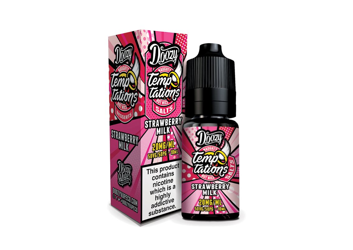 Strawberry Milk Nic Salt E-Liquid by Doozy Temptations - Shop Vapour