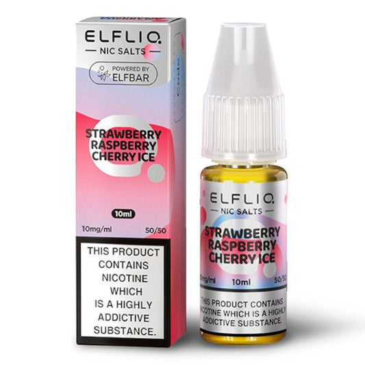 Strawberry Raspberry Cherry Ice Nic Salt E-Liquid by Elf Bar Elfliq - Shop Vapour