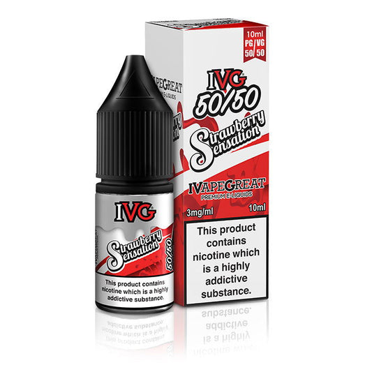 Strawberry Sensation 10ml E-Liquid by IVG 50/50 - Shop Vapour