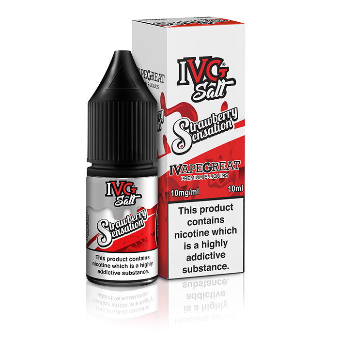 Strawberry Sensation Nic Salt E-Liquid by IVG Salts - Shop Vapour