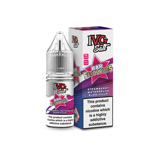 Strawberry Watermelon Bubblegum Nic Salt E-Liquid by IVG Bar Favourites - Shop Vapour