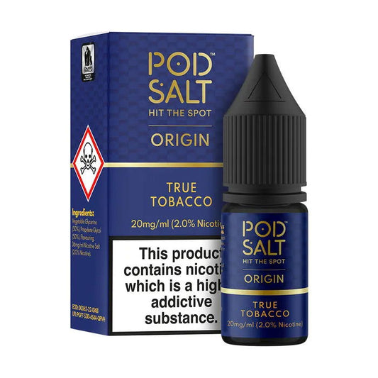 True Tobacco Nic Salt E-Liquid by Pod Salt Origin - Shop Vapour