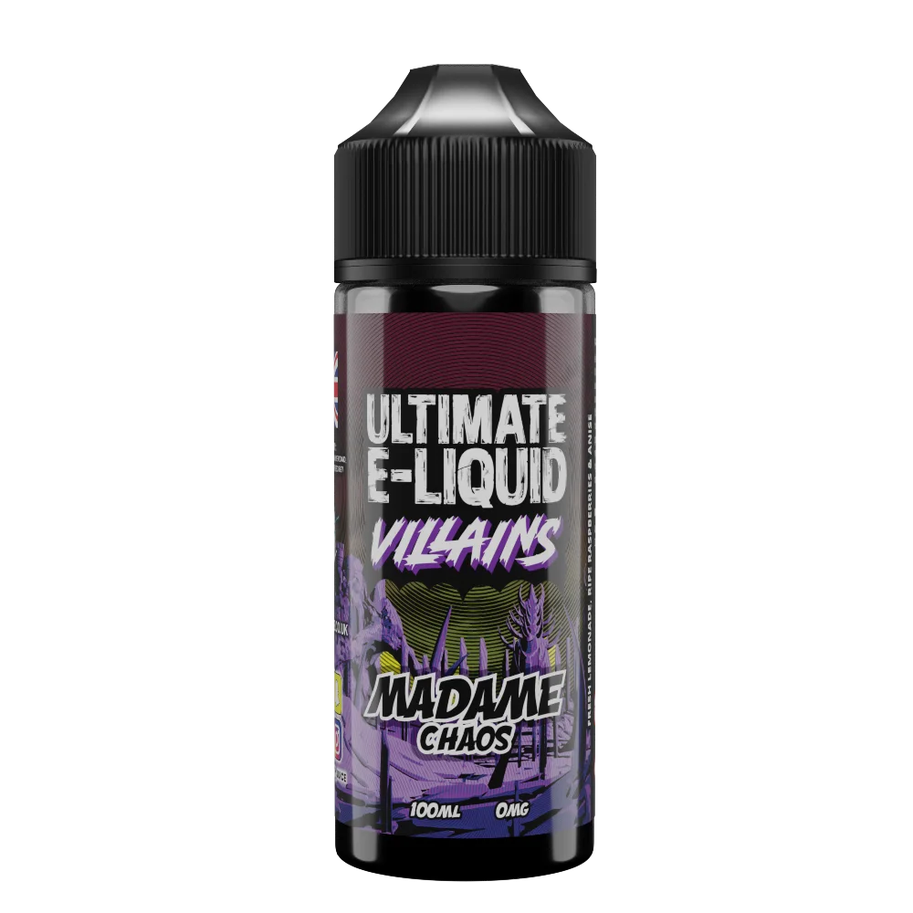Villains Madame Chaos 100ml Shortfill E-liquid by Ultimate Juice - Shop Vapour
