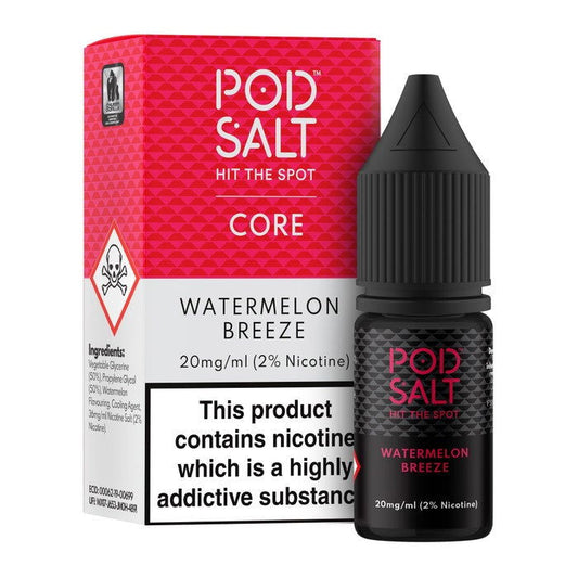 Watermelon Breeze Nic Salt E-Liquid by Pod Salt Core - Shop Vapour