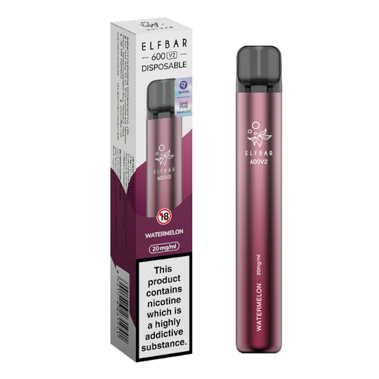 Watermelon Elf Bar 600 V2 Disposable Vape - Shop Vapour