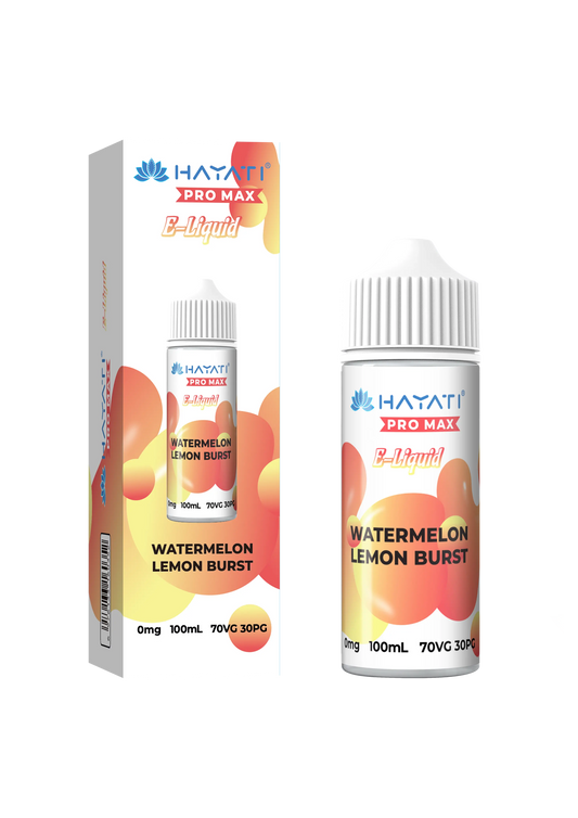 Watermelon Lemon Burst Hayati Pro Max 100ml Shortfill E-Liquid - Shop Vapour