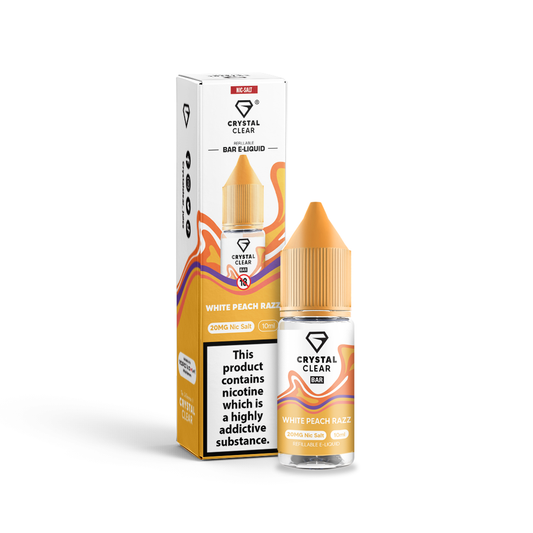 White Peach Razz Bar Salts Nic Salt by Crystal Clear - Shop Vapour