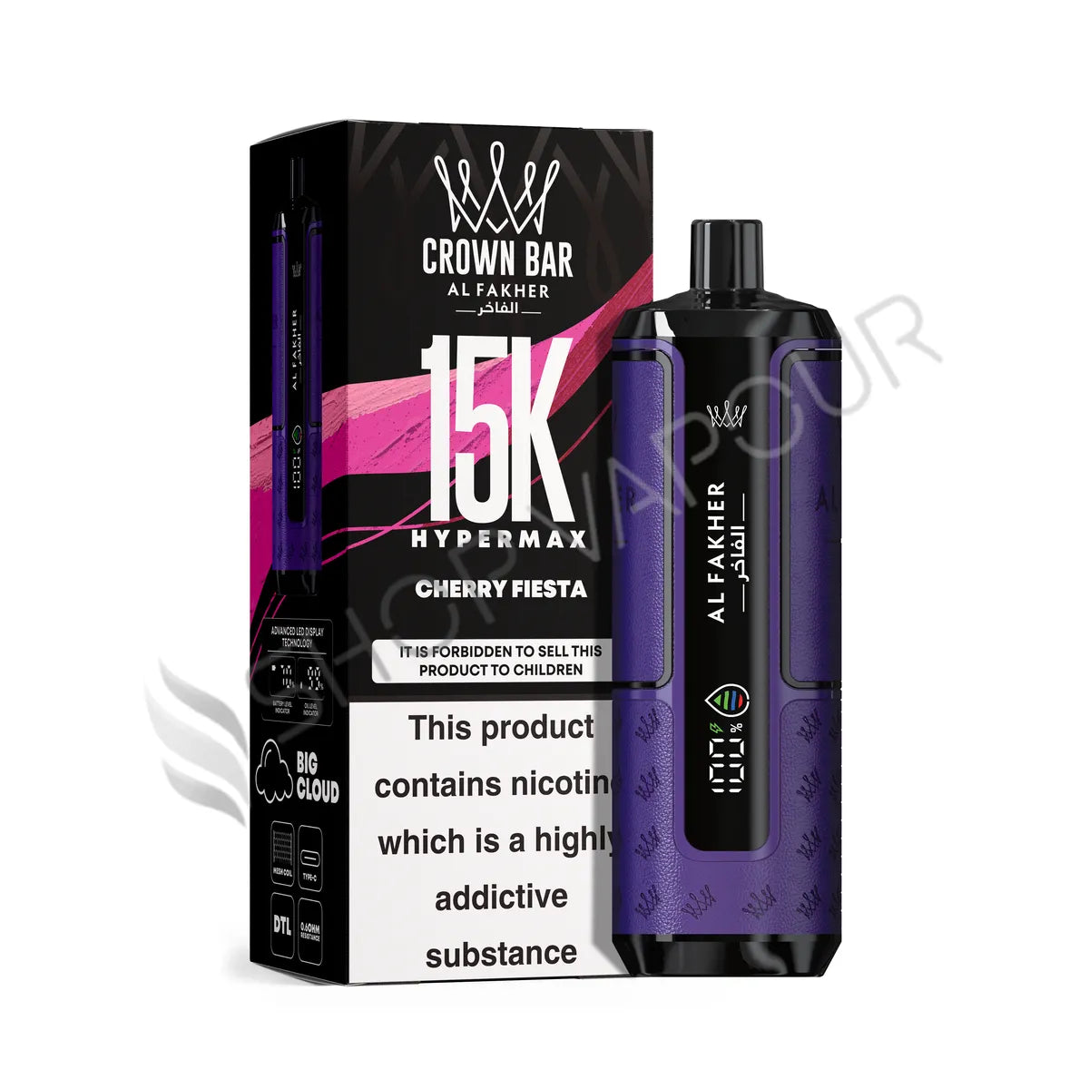 Al Fakher Crown Bar 15k Hyper Max Disposable Vape - Cherry Fiesta